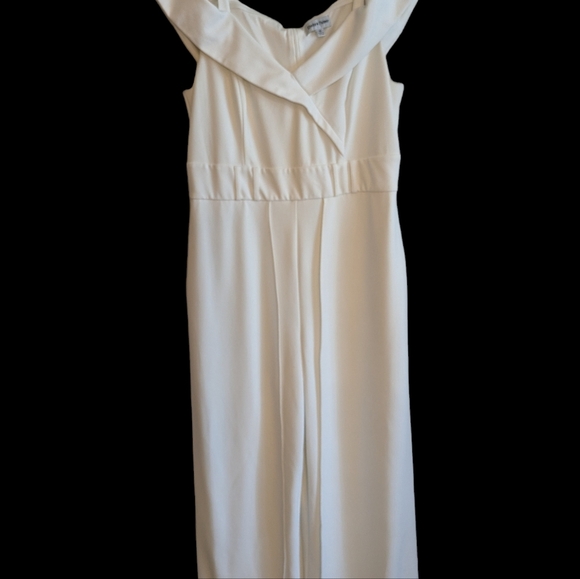 Shelby Palmer white off the shoulder pant suit size 18 - Picture 3 of 4